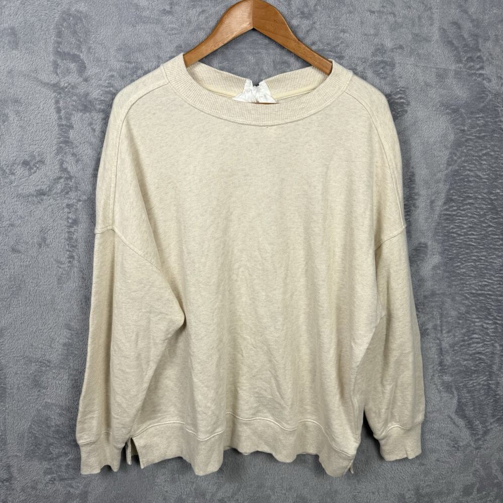 Aerie Womens Oversized‎ Boxy Sweatshirt Size M Crew Neck Tie Athleisure Casual